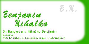 benjamin mihalko business card